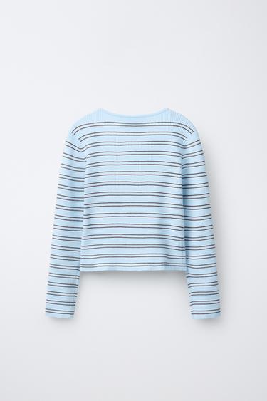 RIBBED GATHERED JUMPER - striped by Zara - Image 1