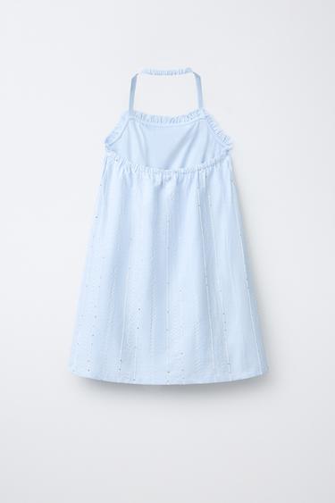 ROBE BRODÉE À PAILLETTES - Bleu ciel de Zara - Image 1