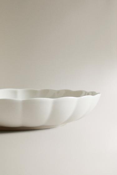 SCALLOPED PORCELAIN SOUP PLATE - White by Zara - Image 3