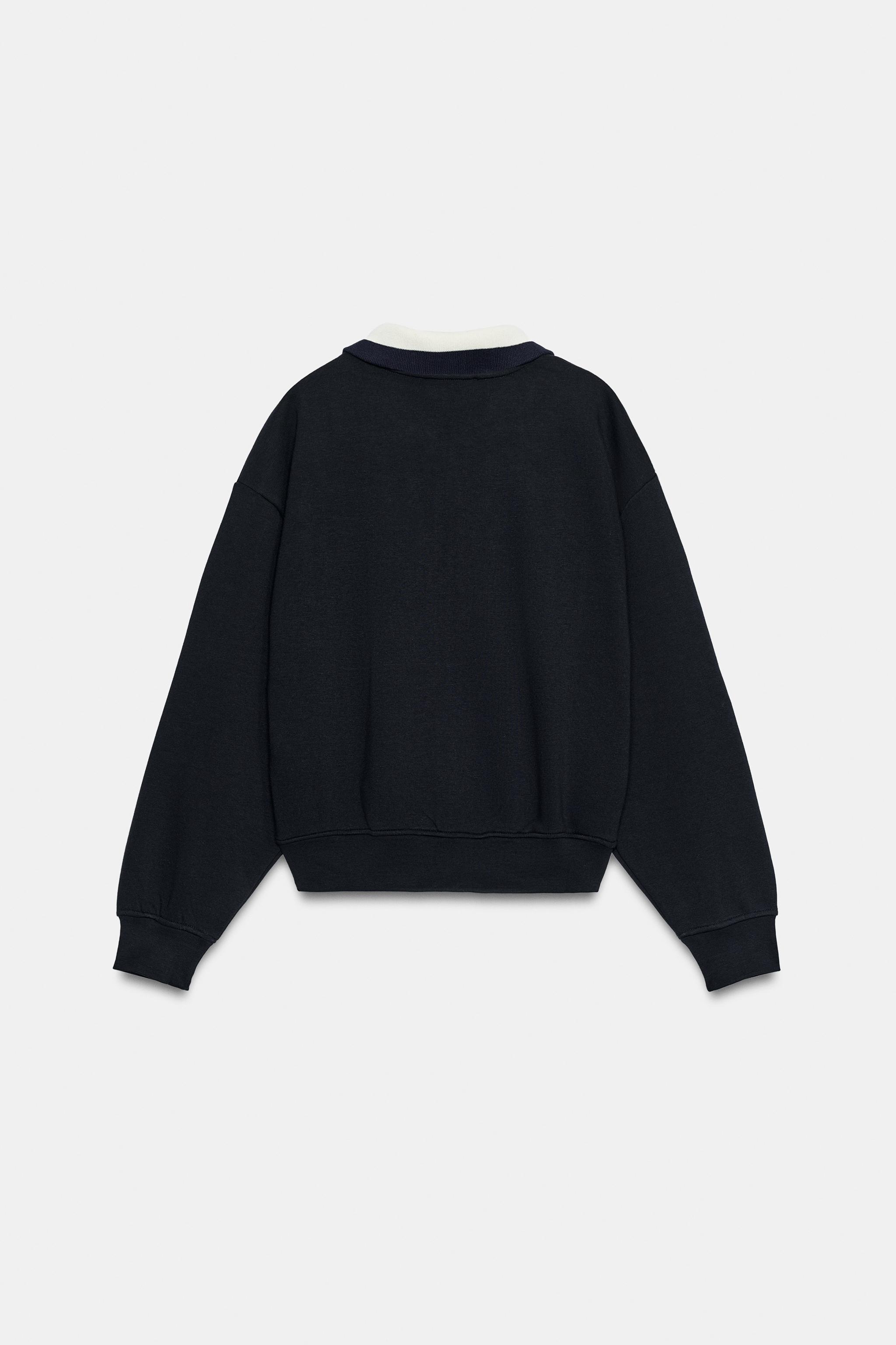 ZA EMBROIDERED SWEATSHIRT JACKET