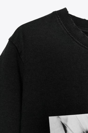 LADY GAGA FADED-EFFECT T-SHIRT - Black by Zara - Image 6