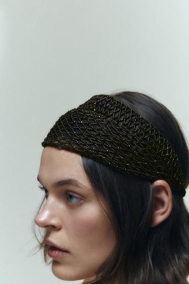 DIADEMA ABALORIOS BRILLOS LIMITED EDITION - Marrón de Zara