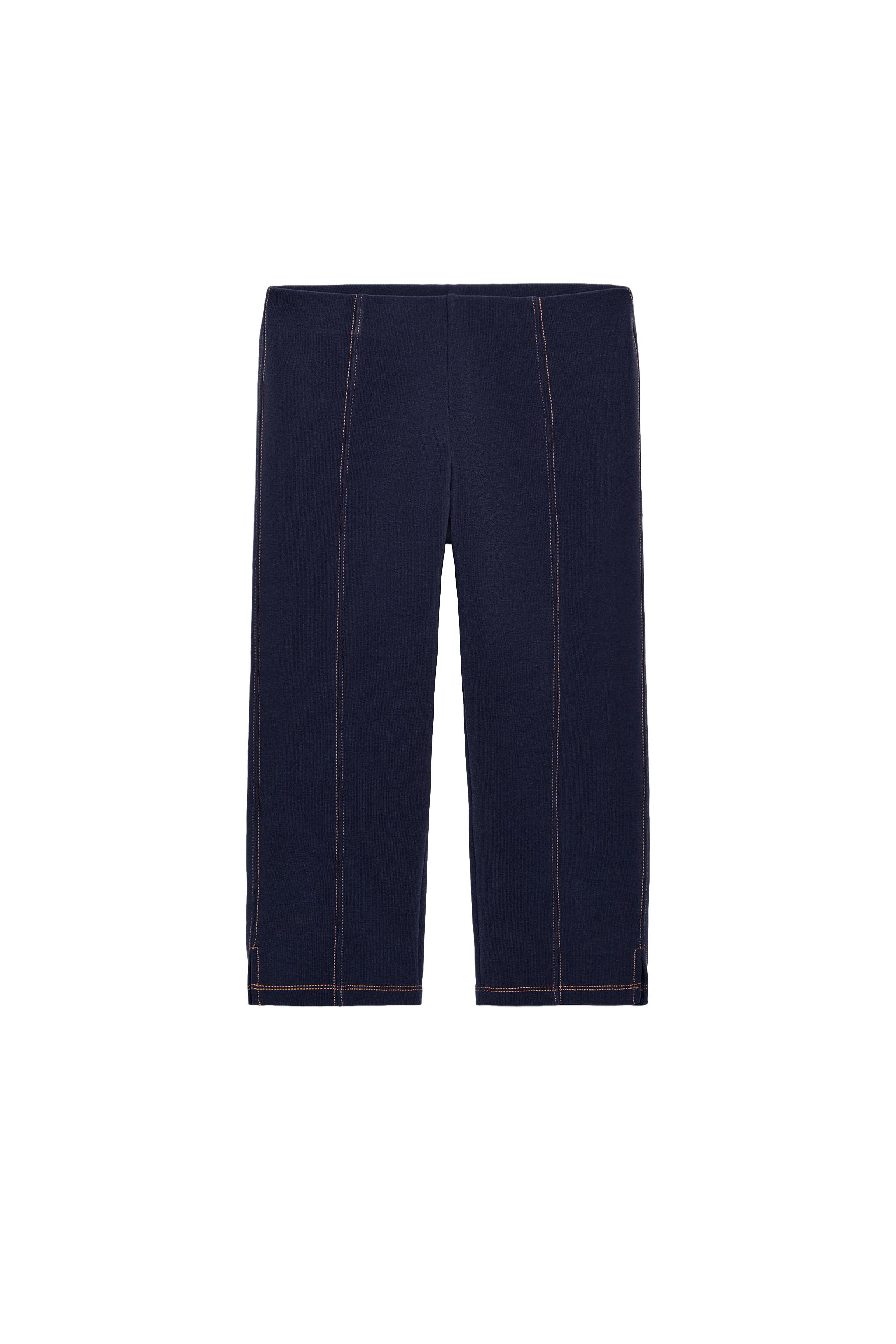 PANTALON CAPRI À SURPIQÛRES EN CONTRASTE