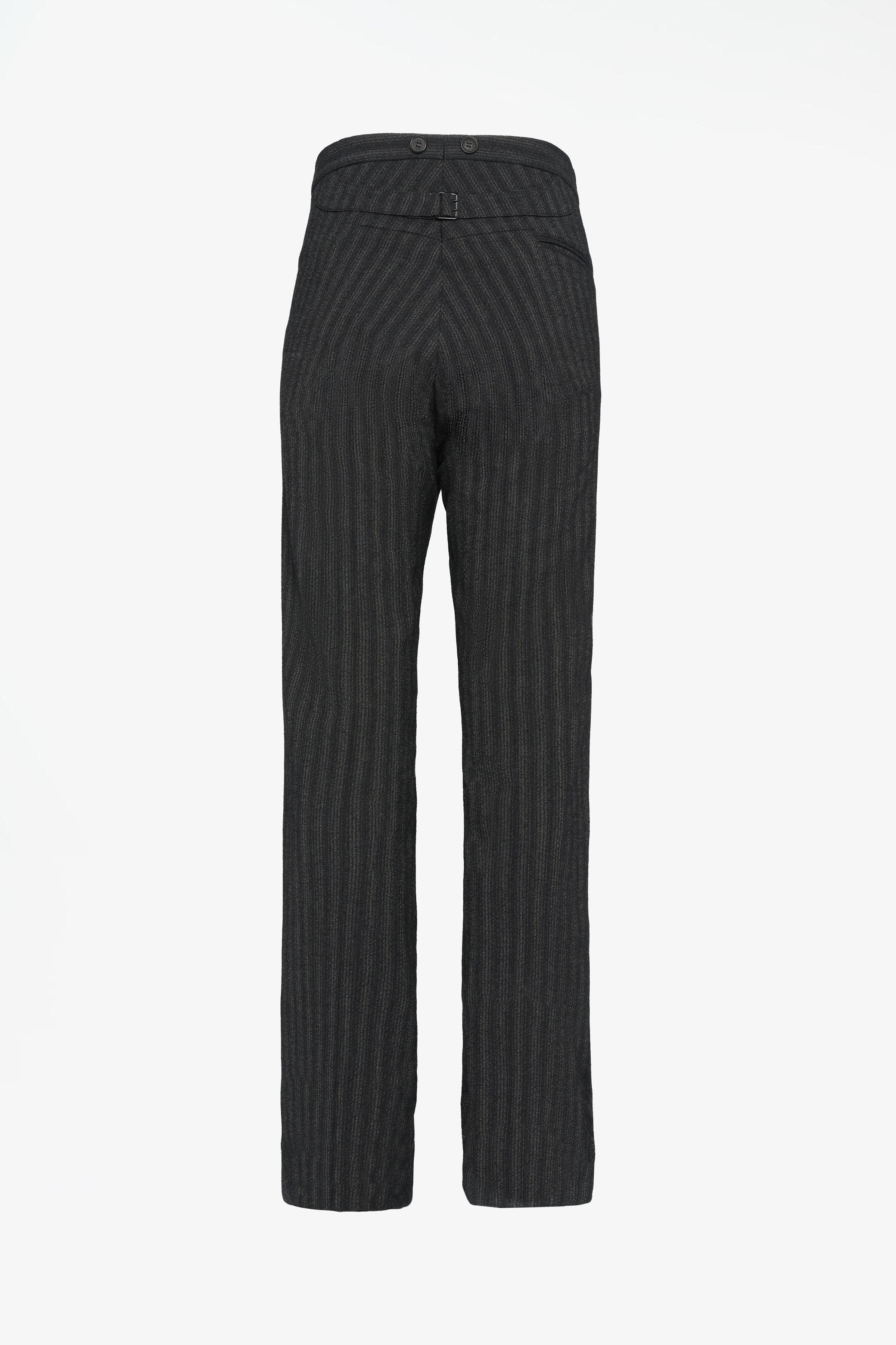 LIMITED EDITION STRIPED PANTS WITH BUCKLE - Black | ZARA United States