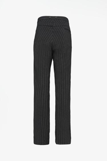 LIMITED EDITION STRIPED PANTS WITH BUCKLE — Black 2
