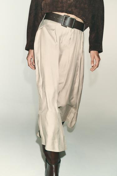 BELTED MIDI SKIRT - Mid-camel by Zara - Image 1