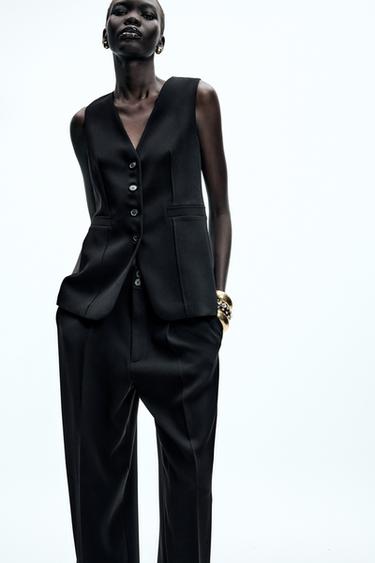 ZW COLLECTION TAILORED WAISTCOAT - Black by Zara