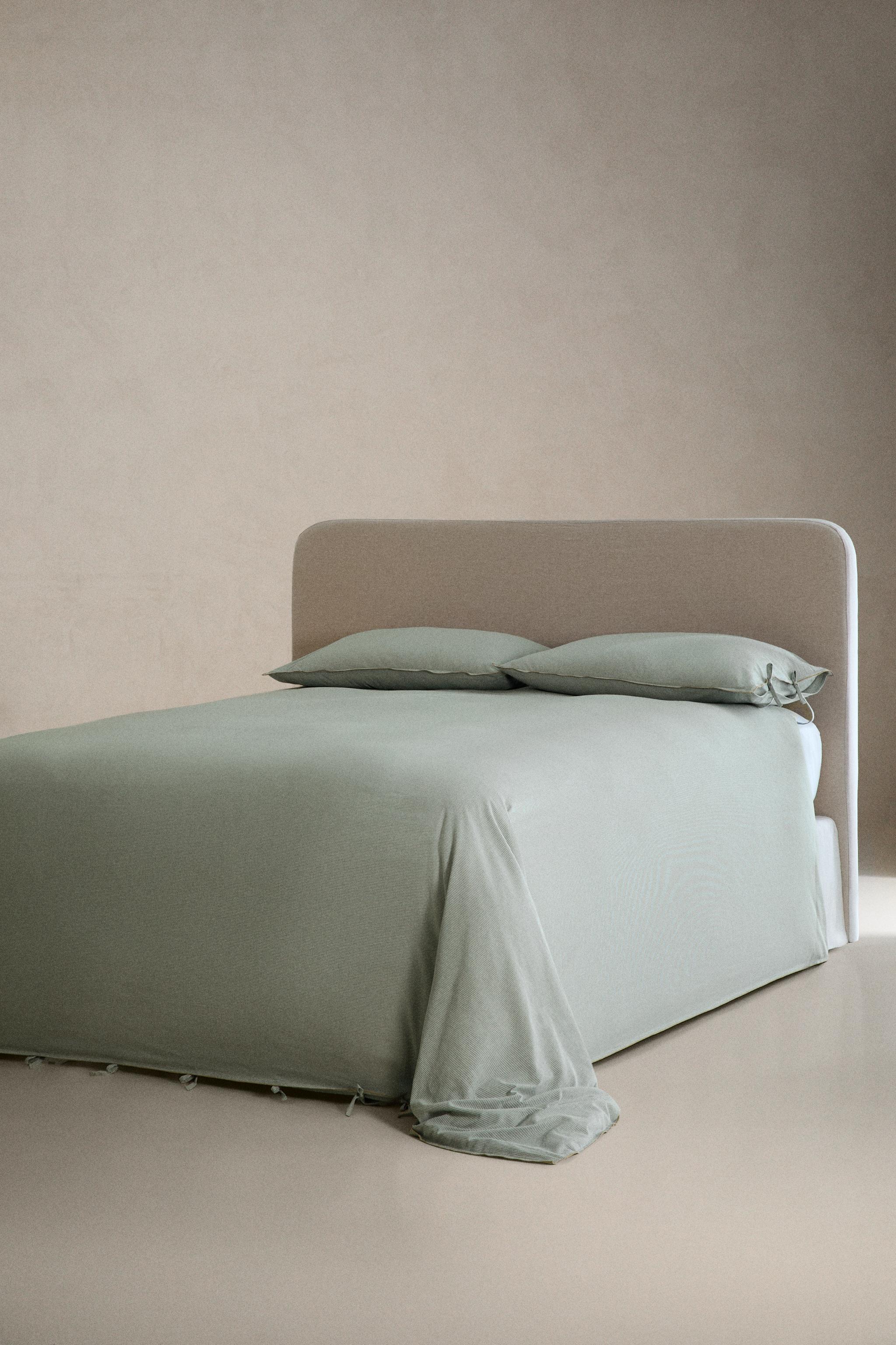KATHARINE POLE MINI CHECK DUVET COVER — Gray / Blue