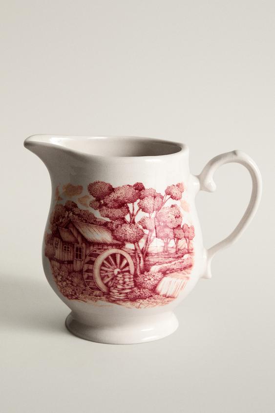 LANDSCAPE JUG MILK JUG EARTHENWARE - Burgundy by Zara - Image 0