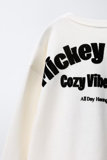 T-SHIRT MEDIUM WEIGHT BRODÉ MICKEY MOUSE © DISNEY - Écru de Zara - Image 3