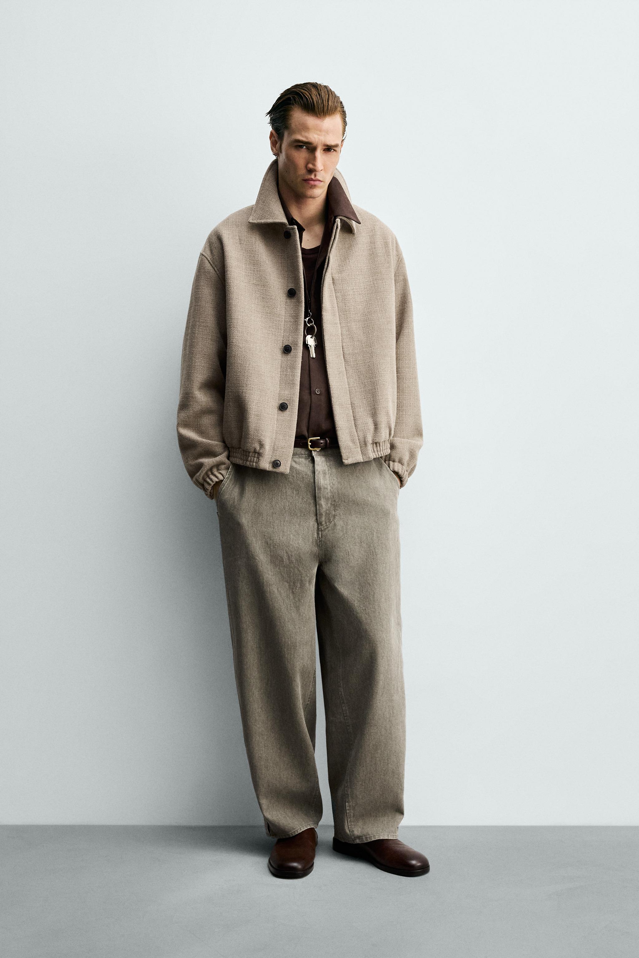 REGULAR FIT TEXTURED JACKET - Taupe gray | ZARA United States