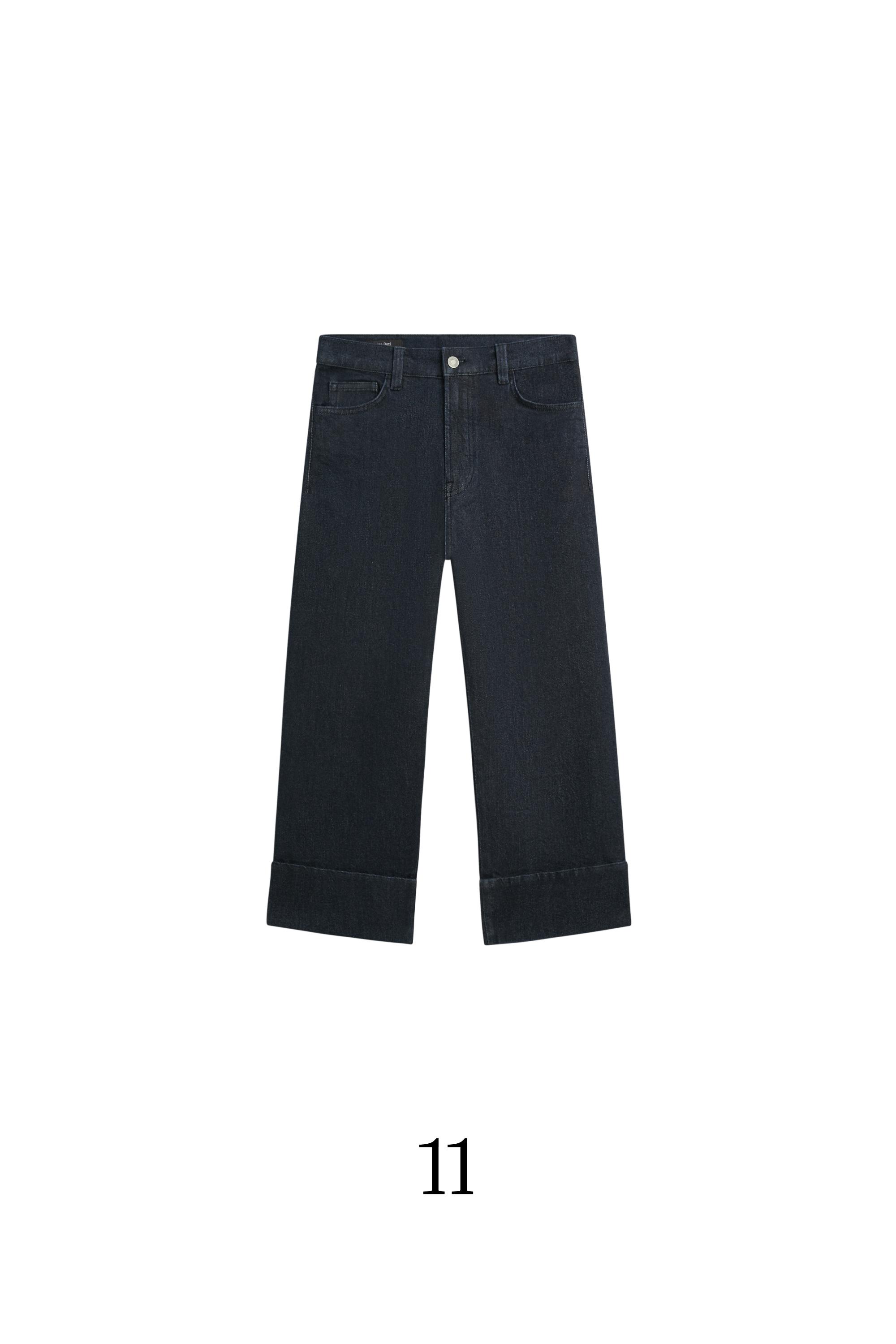Capri jeans with turn-up hems — Blue