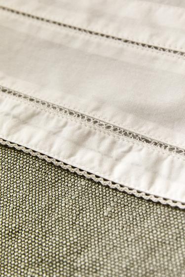 HEMSTITCHED POPLIN MINI COT SHEET SET - Oyster-white by Zara - Image 6
