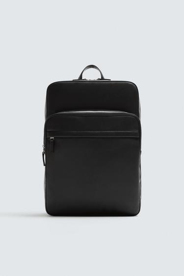 Zara TEXTURED BACKPACK - Black