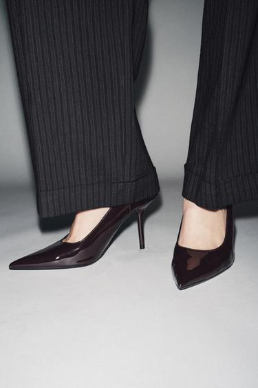 HIGH-HEEL SHOES WITH SIDE CUT-OUTS - Chocolate Brown by Zara - Image 1