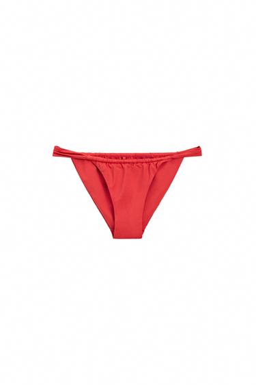Gathered bikini bottoms — Intense red 1
