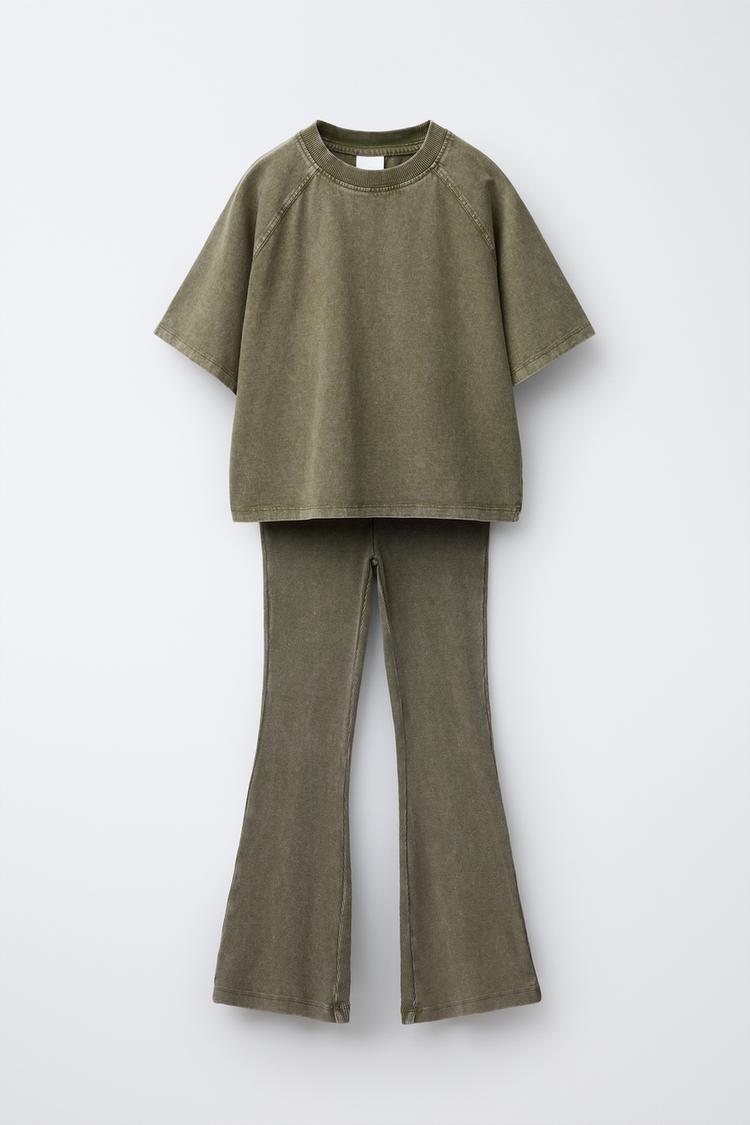 Ribbed Leggings Ensemble Legging Zara HEAVY WEIGHT T-SHIRT AND