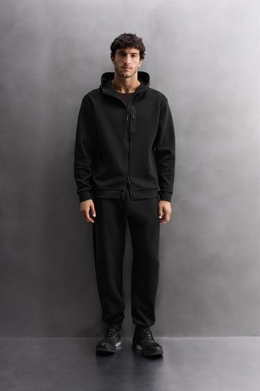 Zara TECHNICAL ZIP PANTS - Black