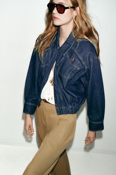 BLOUSON BOMBER DENIM Z1975 - Bleu de Zara