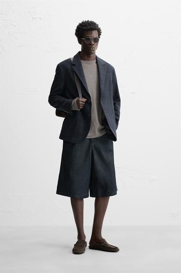 TEXTURED REGULAR FIT BLAZER - Navy blue by Zara - Image 0