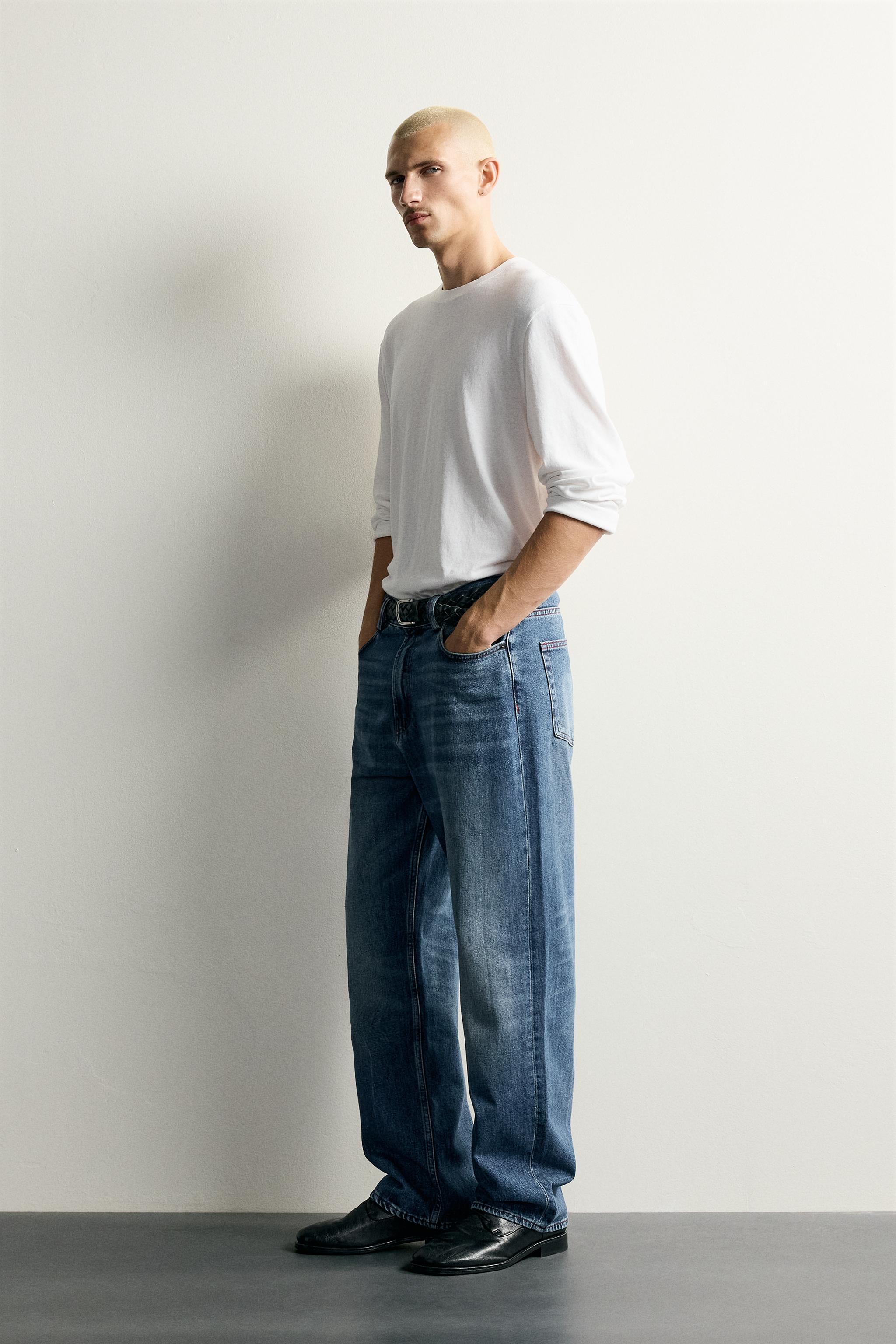 JEAN STRAIGHT FIT À SURPIQÛRES CONTRASTÉES