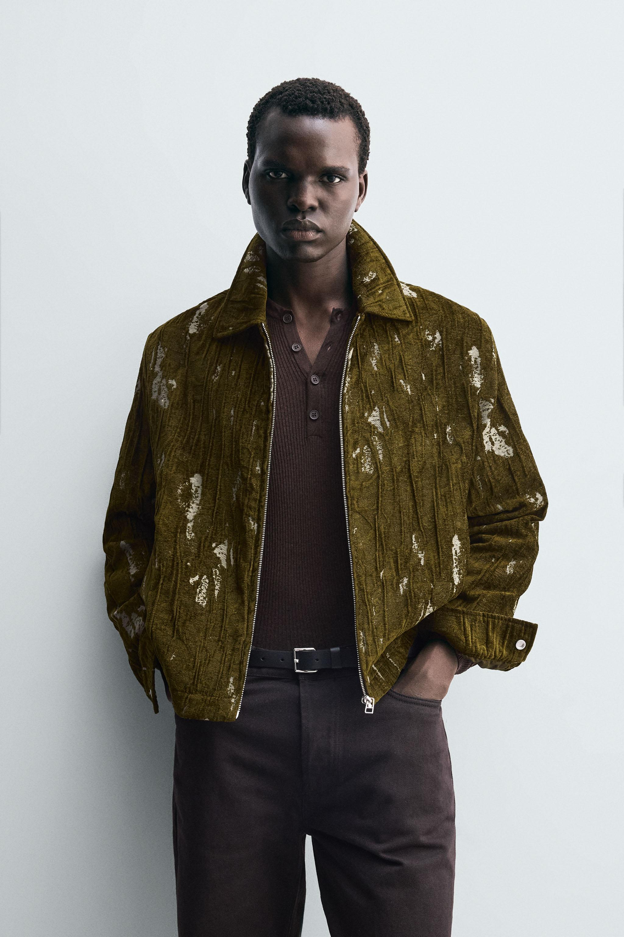 TEXTURED JACQUARD JACKET - Green marl | ZARA United States