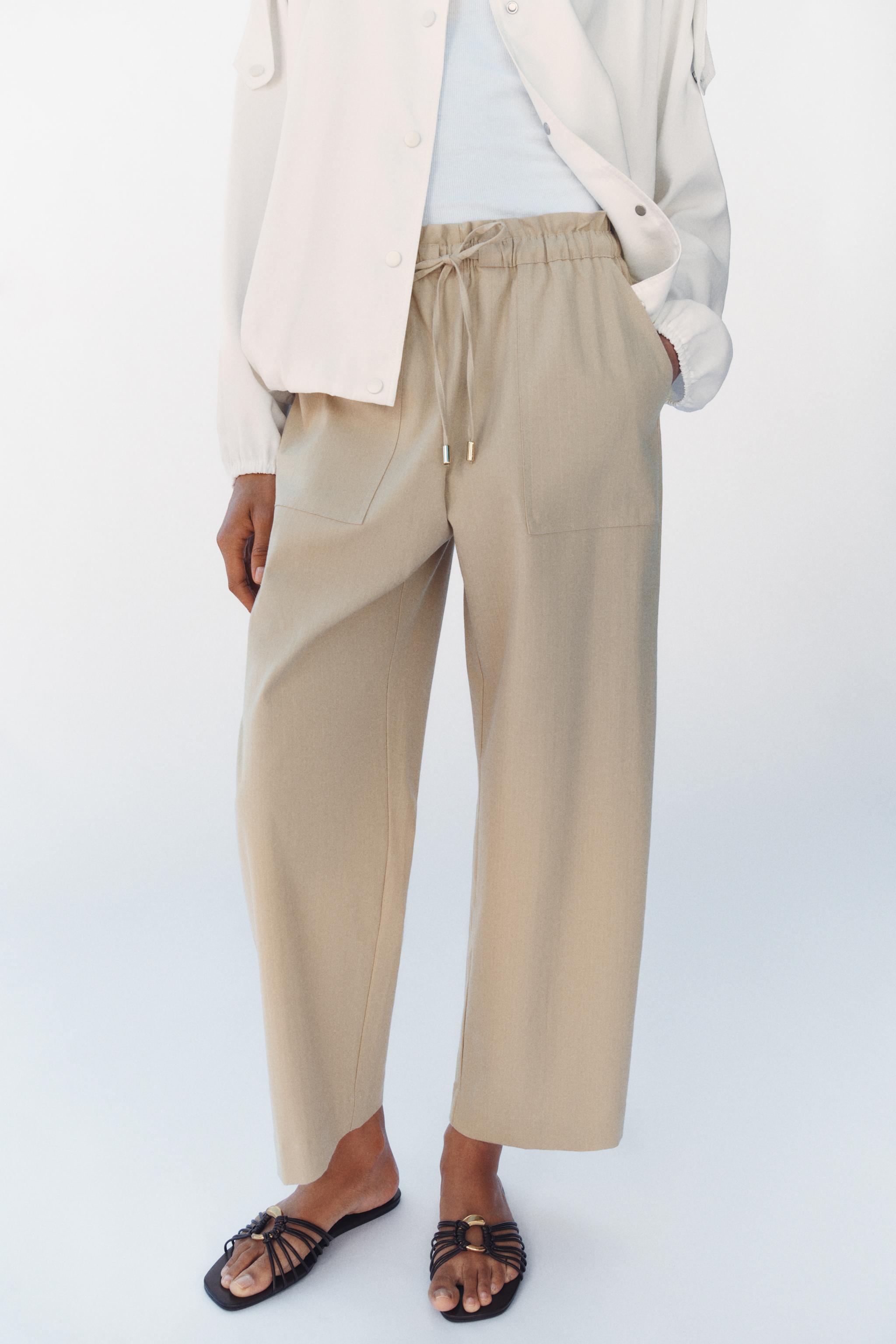 PANTALON TAPERED À TAILLE ÉLASTIQUE