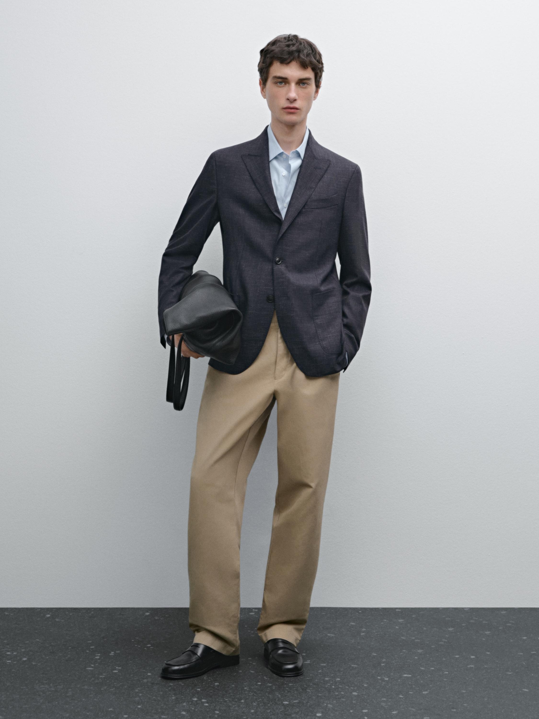 Blazer habillé en laine mélangée