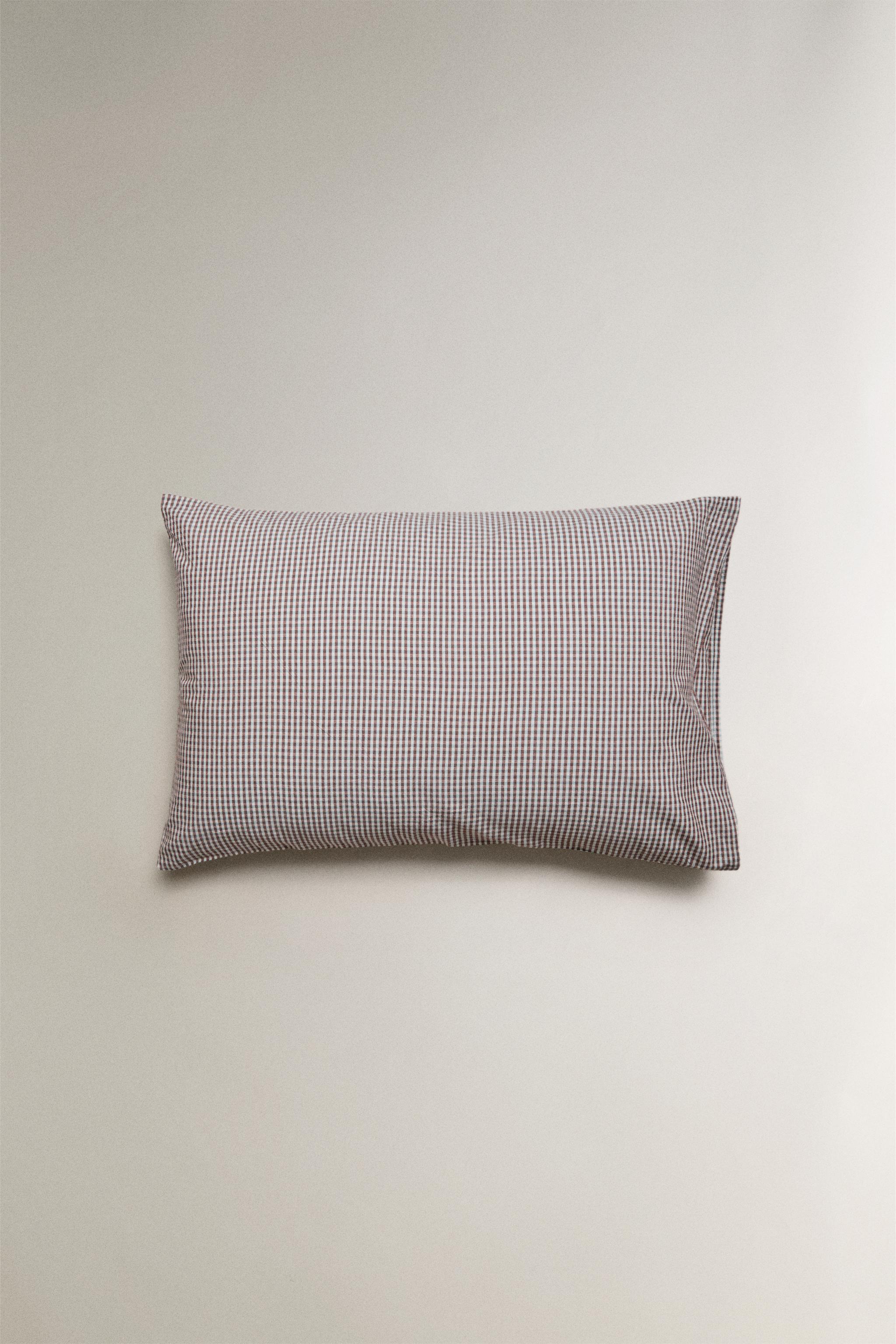 KIDS' YARN-DYED CHECK PILLOWCASE