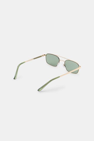 LUNETTES DE SOLEIL MÉTALLIQUES RECTANGULAIRES - Doré de Zara - Image 4