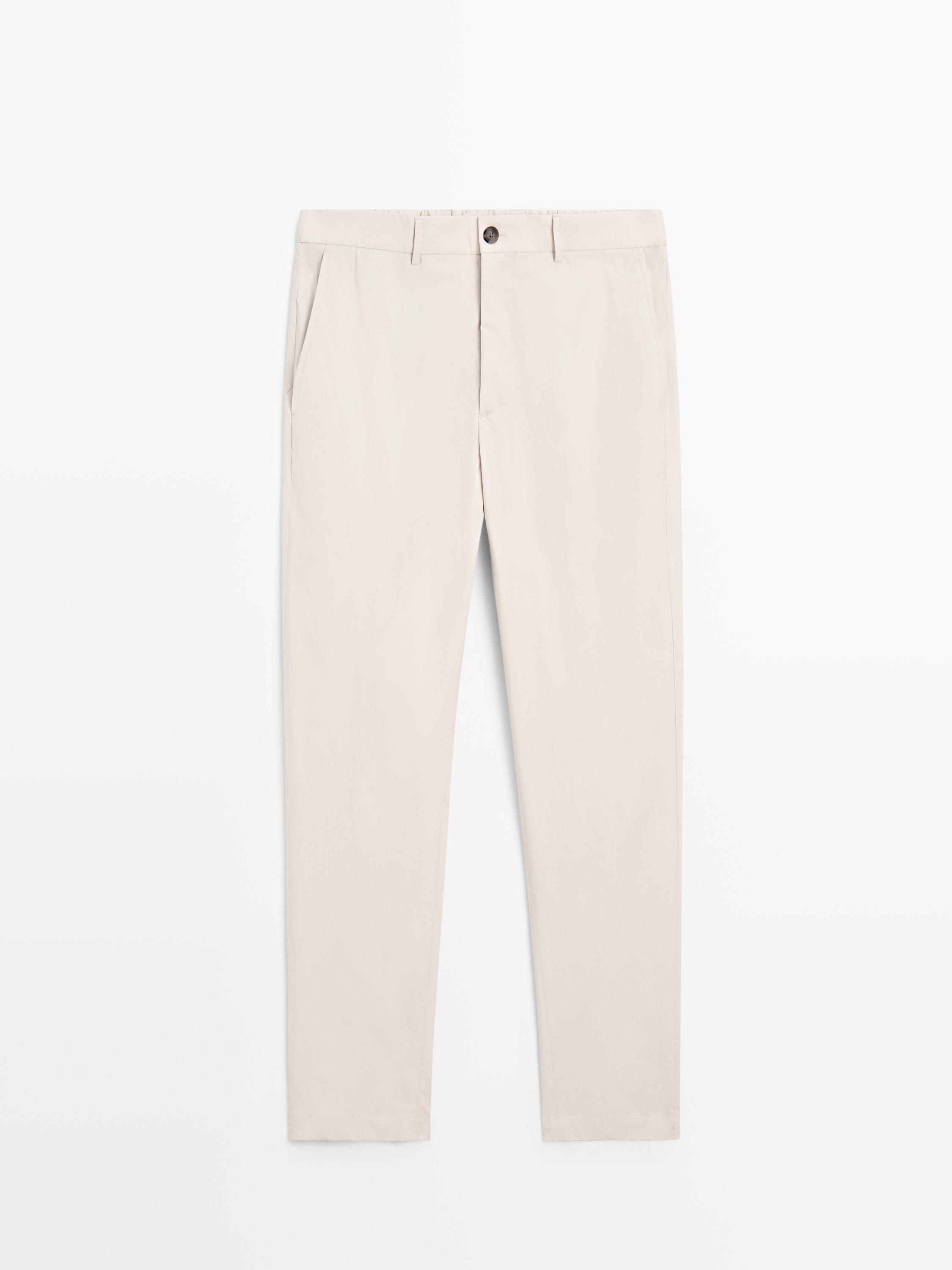 Jogger fit poplin trousers
