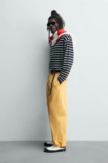 AARON LEVINE X ZARA RELAXED FIT COTTON TROUSERS - Light yellow by Zara - Image 3