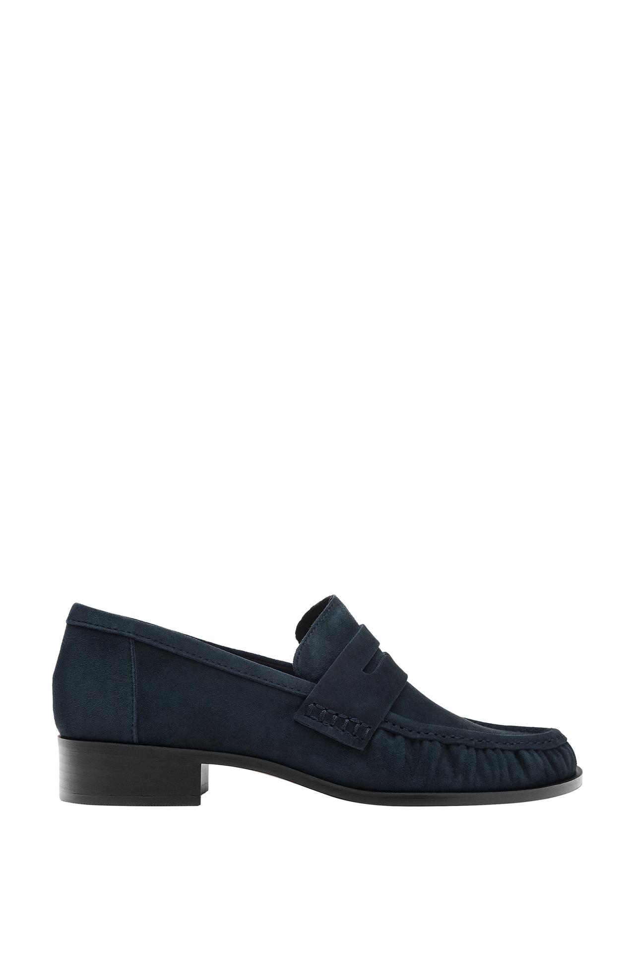 RUFFLED SUEDE LOAFERS