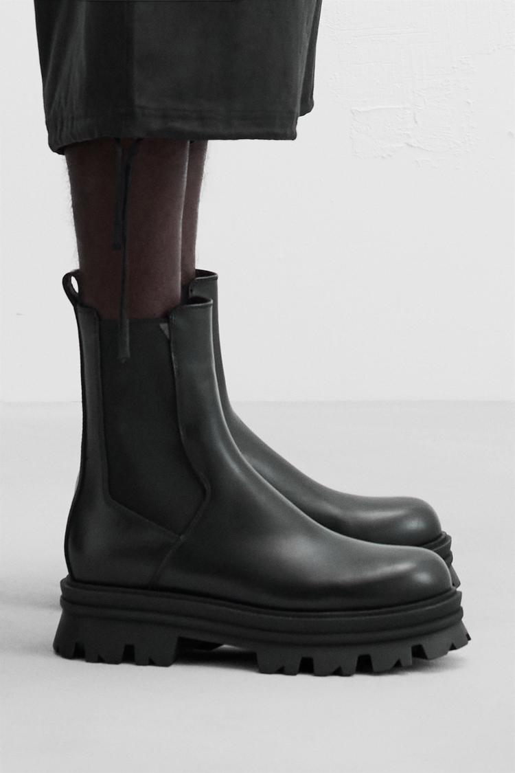 Coturno Feminino Bota Zara Preta Coturno Botas Coturno Side Walk