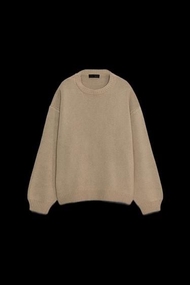 Zara OVERSIZED KNIT SWEATER - Light beige - Image 0