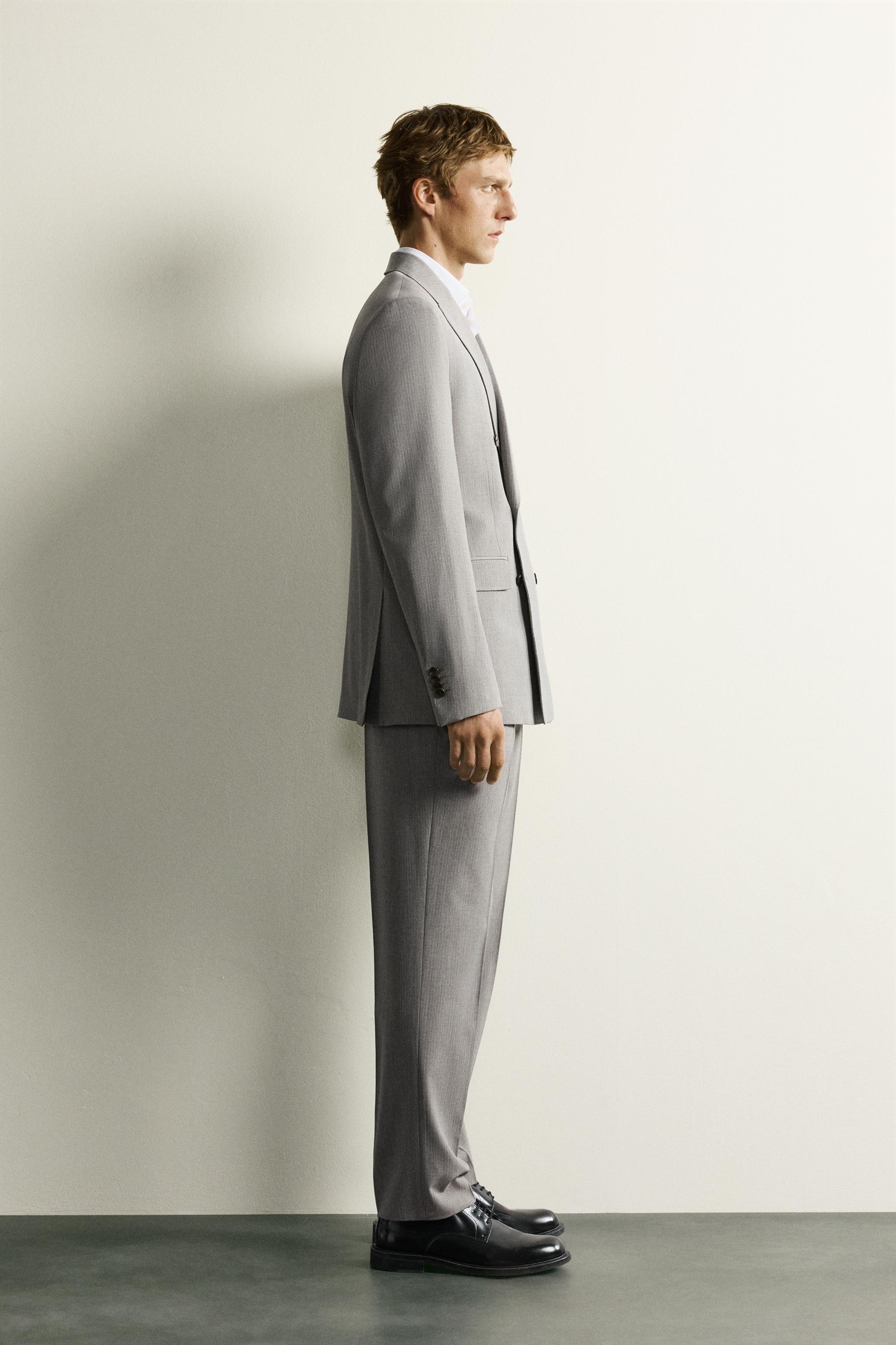STRIPED REGULAR FIT SUIT PANTS