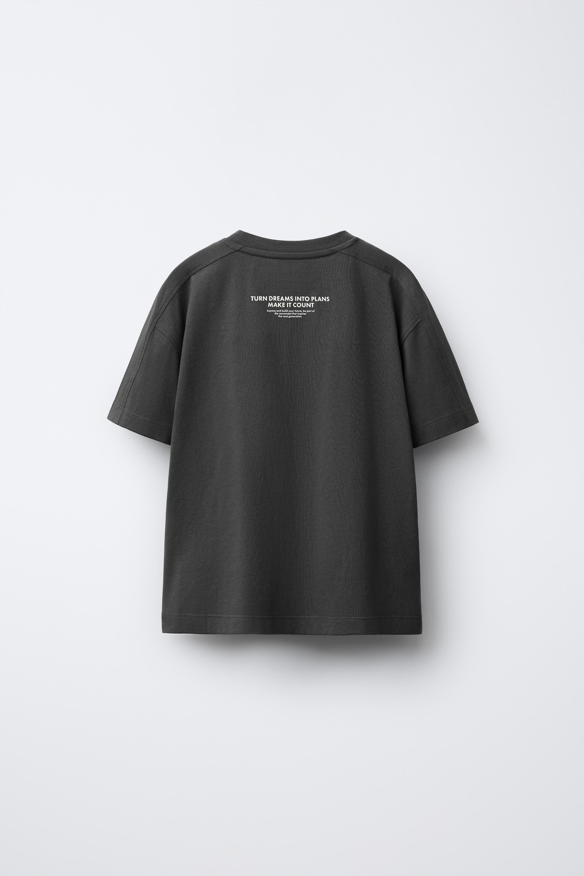 JOGGING T-SHIRT WITH LABEL - Anthracite grey | ZARA Georgia