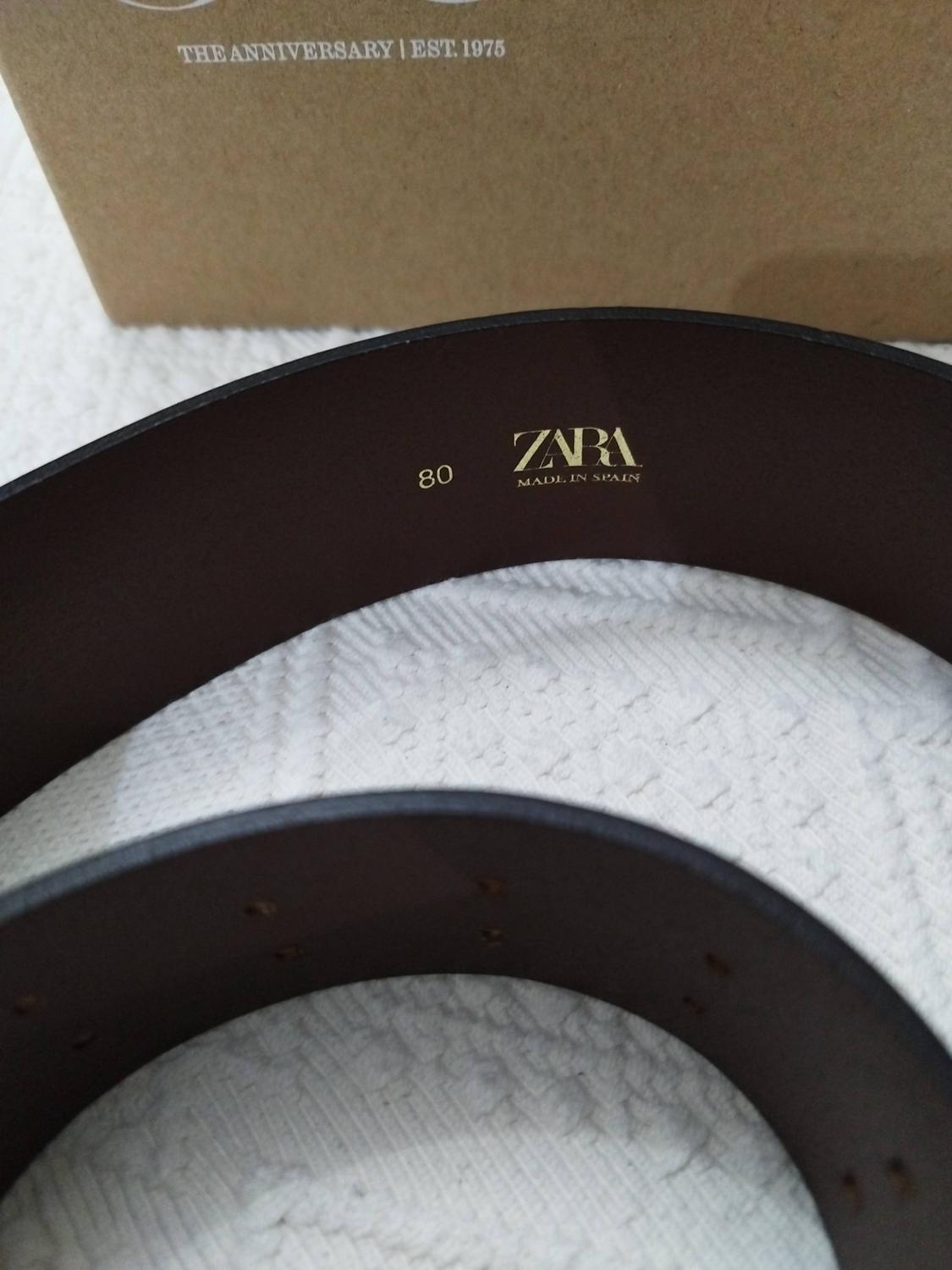 100% LEATHER BELT WITH SQUARE BUCKLE - Image 4