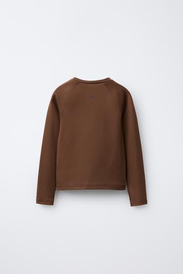 THERMOLITE ® FIBRE BASE LAYER THERMAL T-SHIRT - Brown by Zara - Image 1