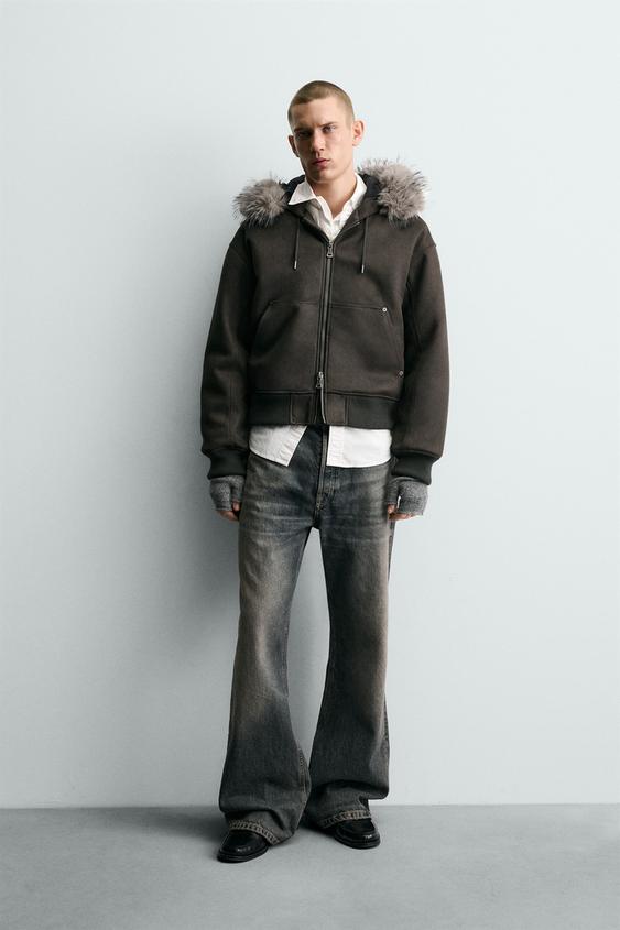 FAUX SUEDE QUILTED JACKET