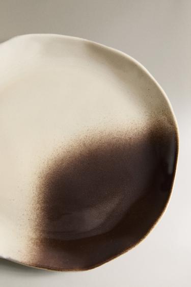 OMBRÉ STONEWARE SIDE PLATE X COLLAGERIE - Ecru / Brown by Zara - Image 2