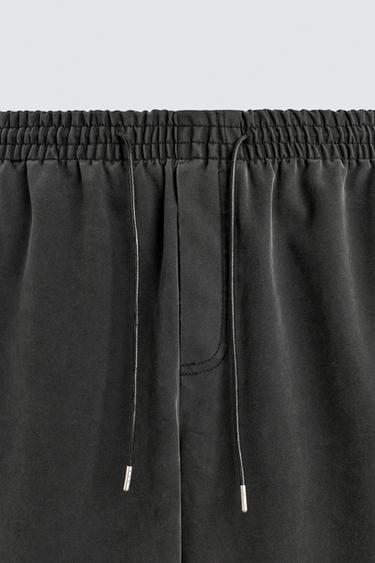 RELAXED FIT FAUX LEATHER STUD TROUSERS - Black by Zara - Image 8