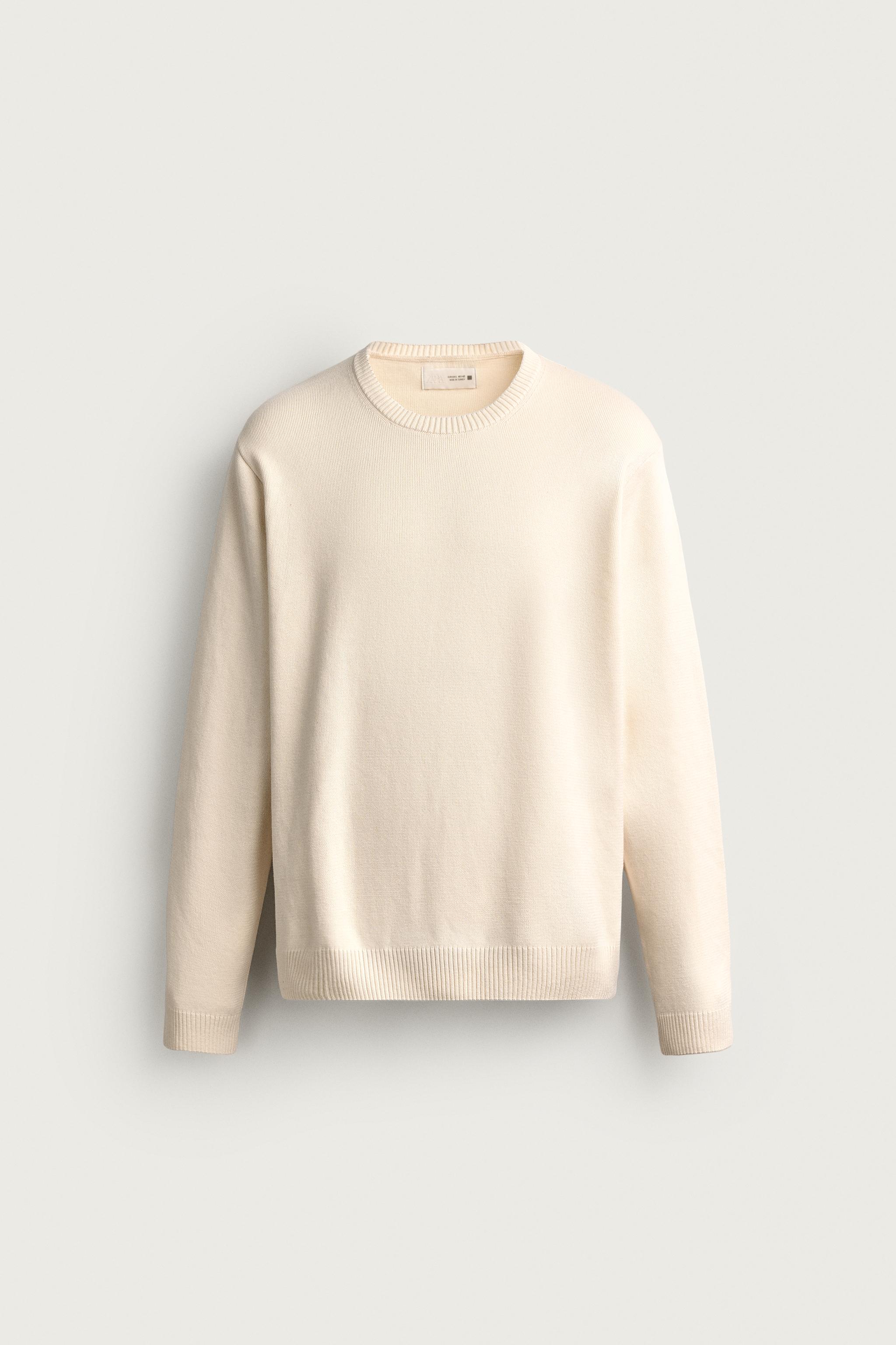 COTTON TEXTURE JUMPER — Ecru