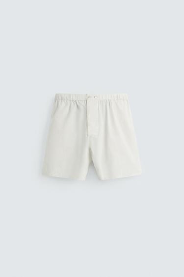 COTTON-HEMP STRIPED BERMUDA SHORTS - Stripes by Zara