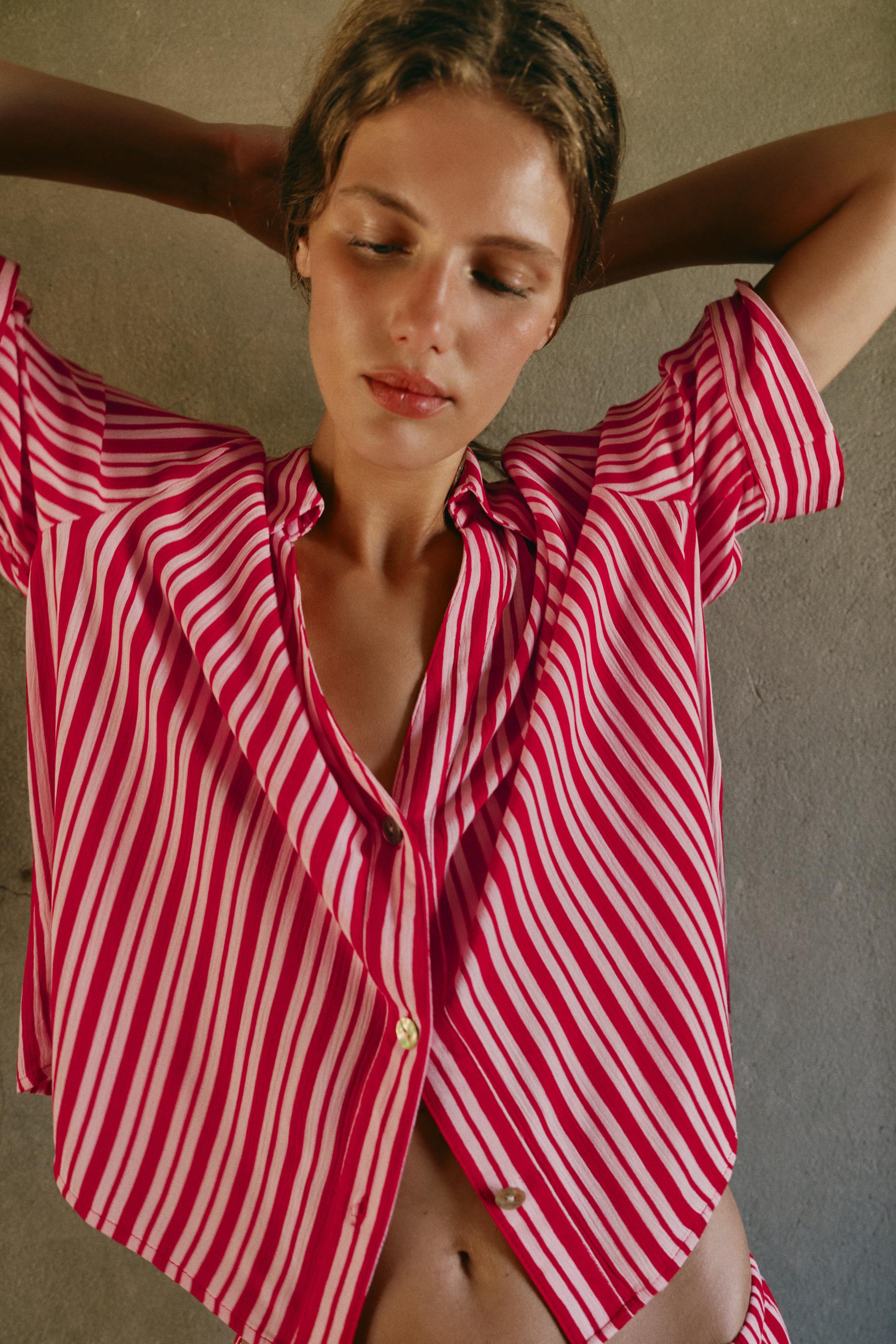 FLOWY STRIPED SHIRT — Multicolored