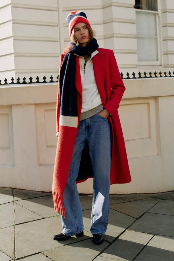 GESTREEPTE GEBREIDE BEANIE - Rood van Zara - Afbeelding 0
