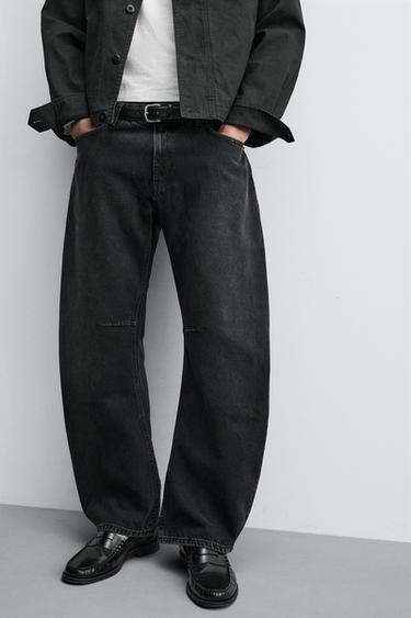 JEANS RELAXED BARREL FIT - Carbón de Zara