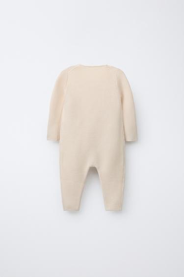 KIMONO EN MAILLE CANARD BRODÉ - Crème de Zara - Image 1
