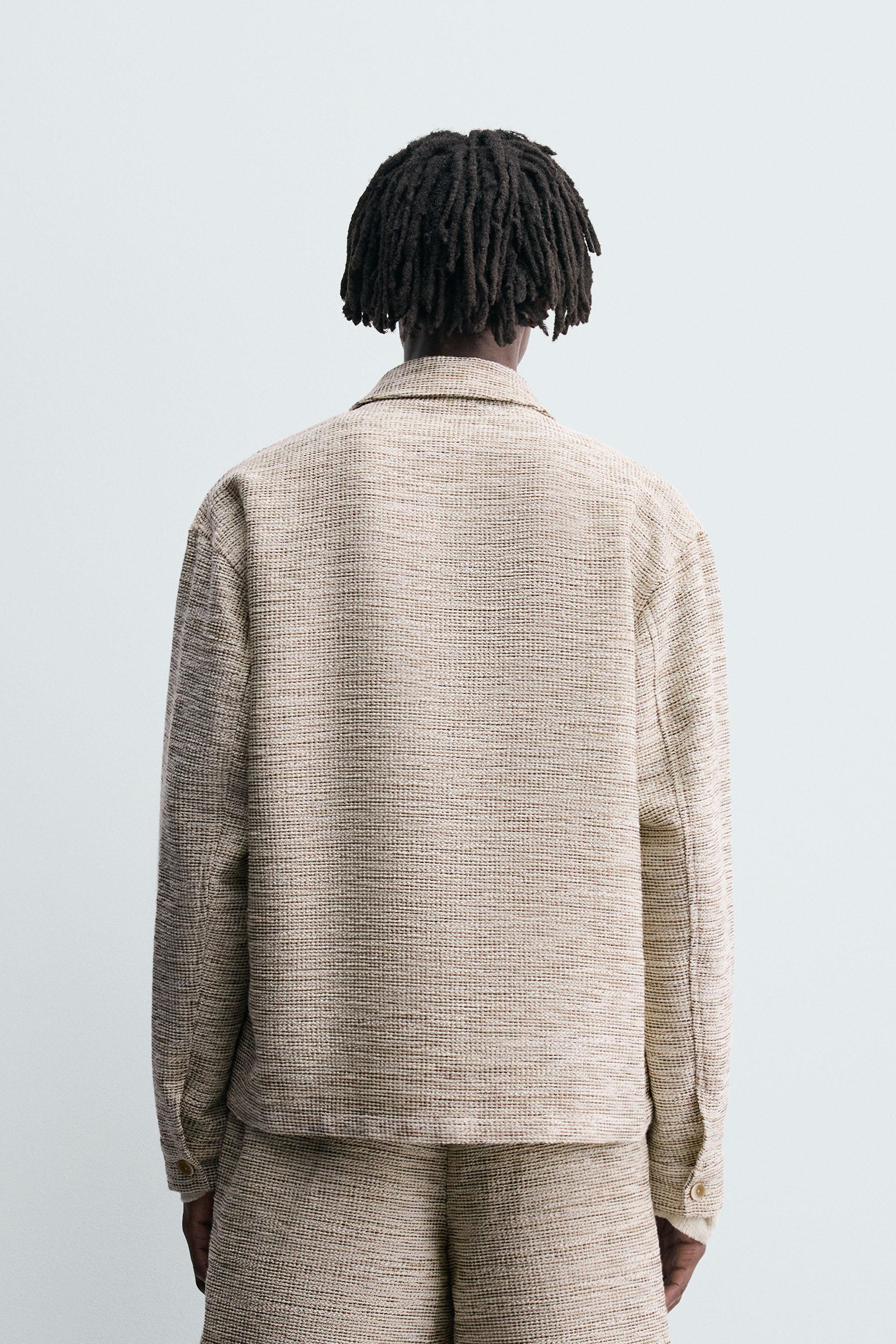 安心★関税込み★ZARA★CONTRAST TEXTURED OVERSHIRT CONTRAST TEXTURE OVERSHIRT - Light beige | ZARA United States