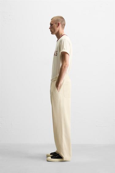PANTALON RELAXED FIT STRUCTURE - Écru de Zara - Image 3